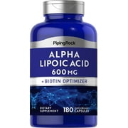 Alpha Lipoic Acid | 600 mg | 180 Capsules | With Biotin Optimizer | by Piping Rock