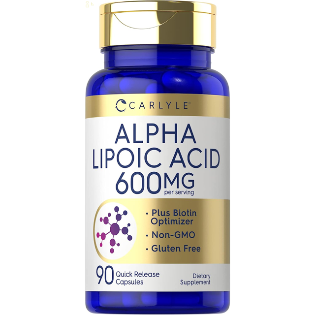 Alpha Lipoic Acid 600Mg plus Biotin Optimizer 90 Capsules NonGmo