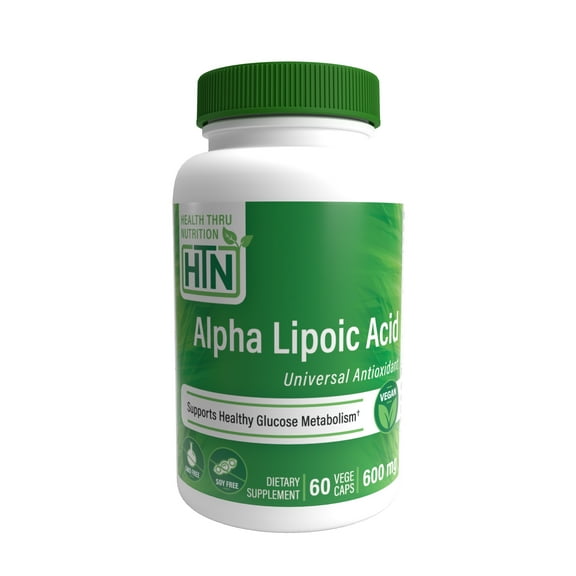 Alpha Lipoic Acid 600mg 60 Vegecaps Certified Vegan (Non-GMO) by Health Thru Nutrition