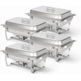 thumbnail image 1 of Alpha Living 4 Pack Chafing Dish Full Set – Stainless Steel Catering Chafer with Lids, Pans & Fuel Holders – Buffet Food Warmers for Parties, Events & Weddings, 1 of 8