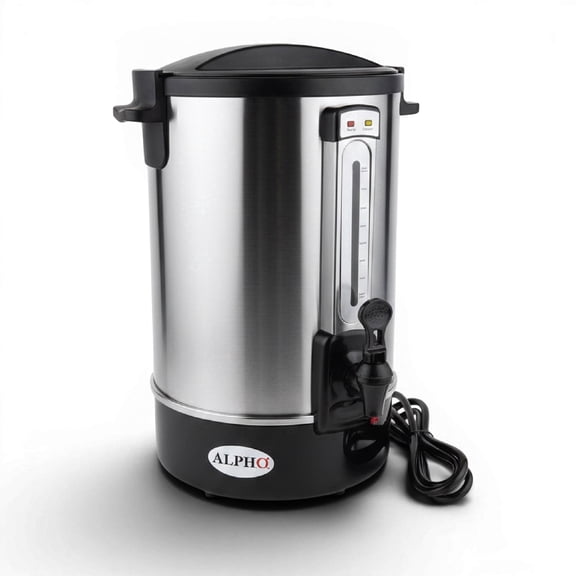 Alpha Living 8L Electric Coffee Urn Stainless Steel Electric Kettle Percolator Coffee Pot Ideal Hot Beverage Dispenser for Catering, Hotels, Restaurants Leak-Proof Tap
