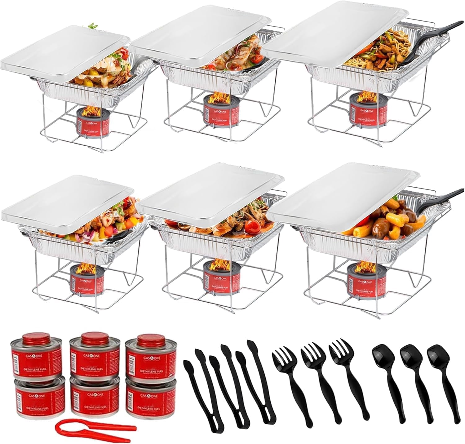 ALPHA LIVING Disposable Chafing Dish Buffet Set, Food Warmers for ...