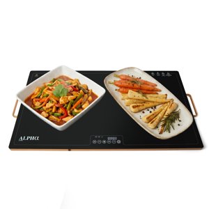 Esterilla calentadora de alimentos Alpha Living de 30 pulgadas, calentador de alimentos con superficie de vidrio templado para fiestas y buffets, bandeja eléctrica calentadora con 3 niveles de calor, para eventos, fiestas y catering