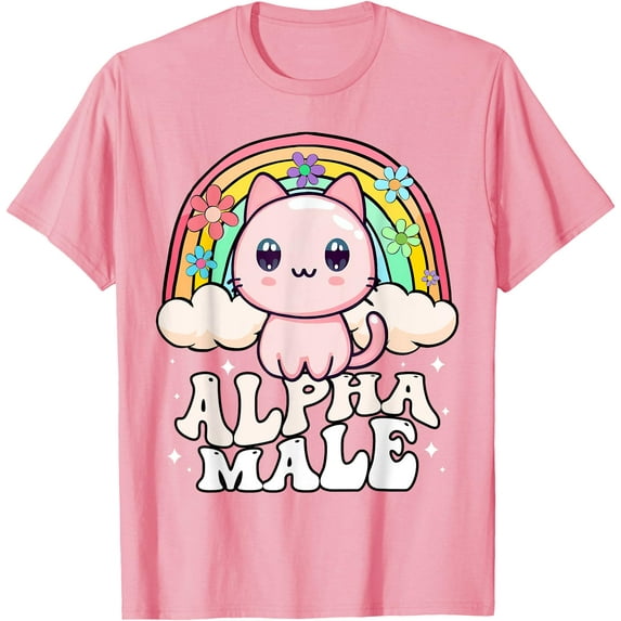Alpha Male Cat Kitten Rainbow Unisex T-Shirt for Men Women Kids Toddler