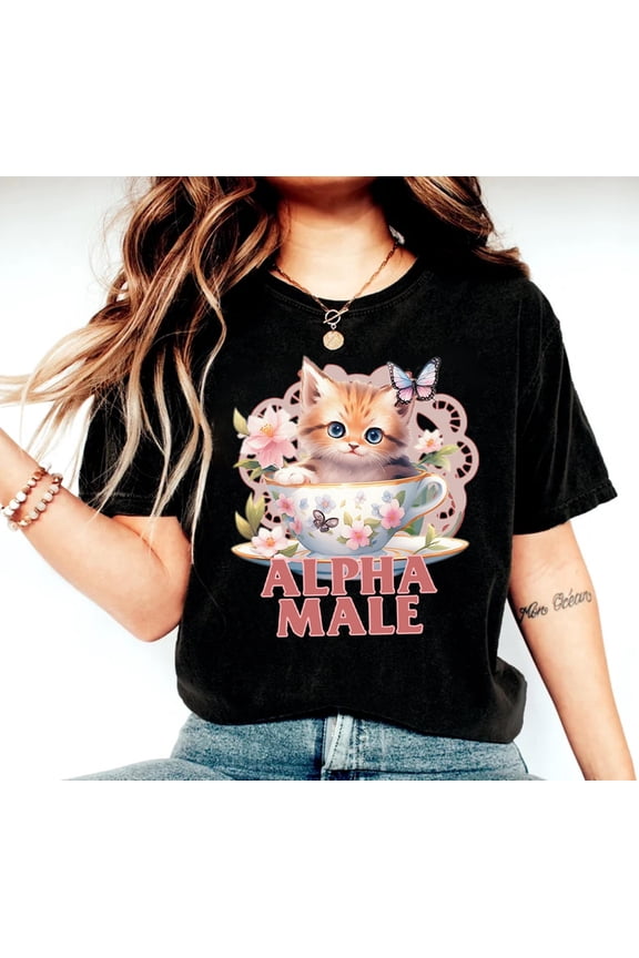 Alpha Male Funny Kitten T-shirt, Funny Cat Meme Shirt, Boyfriend Gifts, Father Gift, Mom T