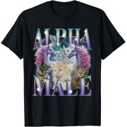 Alpha Male Unicorn Cat Ironic Vintage Bootleg T-Shirt, Vintage Birthday Gift