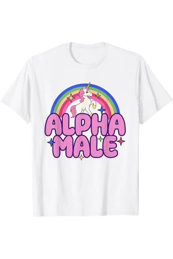 Alpha Male Unicorn Funny Ironic Weird Y2K T-Shirt Unisex S-5XL Hot Trending Shirt, Vintage Birthday Gift