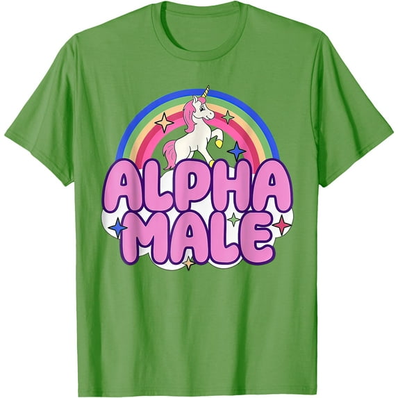 Alpha Male Unicorn Rainbow Stars Unisex T-Shirt for Men Women Kids Toddler