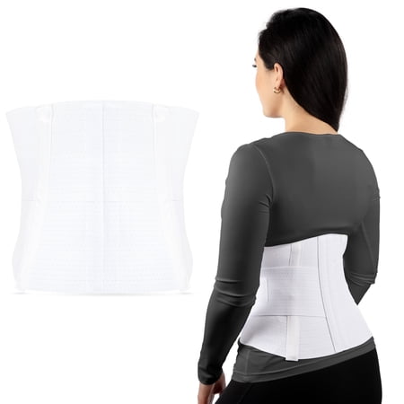 Alpha Medical 10” Vented Back Support Lower Back Brace Herniated Disc Scoliosis Back Pain Relief Lifting Belt Back Muscle Tension Back Sprain Back Strains L0625 (Small White)