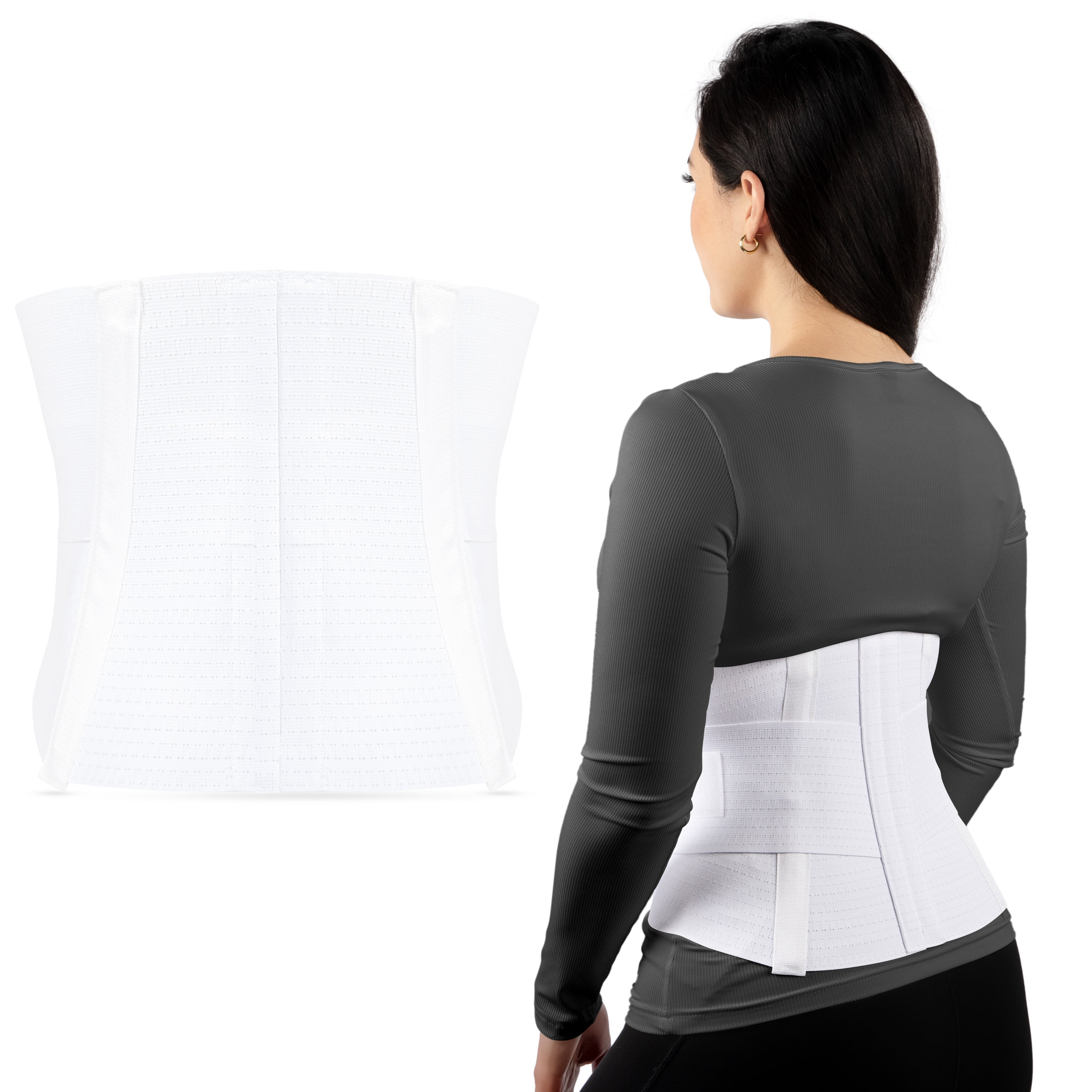 Alpha Medical 10” Vented Back Support Lower Back Brace Herniated Disc Scoliosis Back Pain Relief