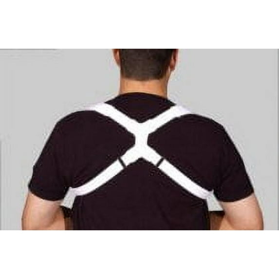 Alpha Medical Adjustable Clavicle Splint Posture Aid - Upper/Lower Back Support - Comfortable Back Straightener for Improved Posture (Large)