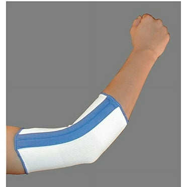 Alpha Medical Dual Spiral Stay Elbow Brace: Comfortable Support for Swelling and Injury Recovery (Small, White w/ Blue Trim)
