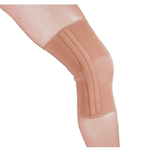 Alpha Medical Dual Stay Compression Knee Brace - Elastic Knee Support for Enhanced Stabilization and Pain Relief (X-Small Beige)