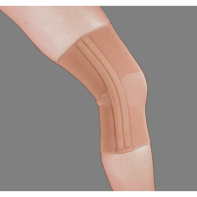 Alpha Medical Dual Stay Compression Knee Brace - Elastic Knee Support for Enhanced Stabilization and Pain Relief (XX-Large Beige)
