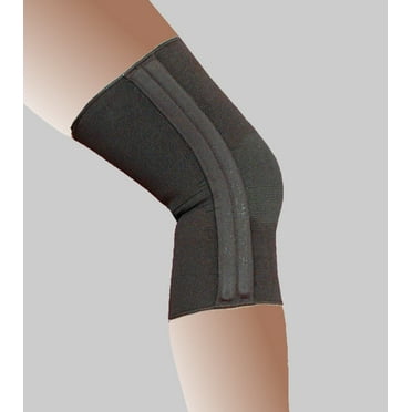 Alpha Medical Dual Stay Compression Knee Brace - Elastic Knee Support for Enhanced Stabilization and Pain Relief (XX-Large Black)
