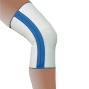 Alpha Medical Dual Stay Compression Knee Brace - Elastic Knee Support for Enhanced Stabilization and Pain Relief XX-Large White w/ Blue Trim
