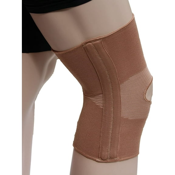 Alpha Medical Dual Stay Compression Support Knee Brace with Open Patella Design for Enhanced Stability and Comfort (Medium Beige)