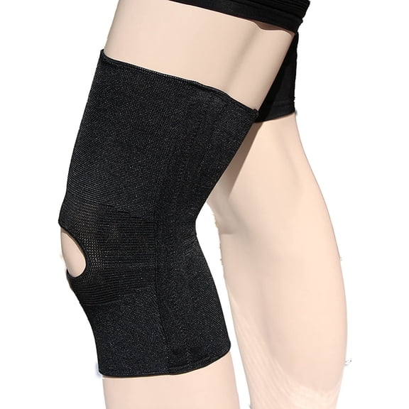 Alpha Medical Dual Stay Compression Support Knee Brace with Open Patella Design for Enhanced Stability and Comfort (X-Large Black)