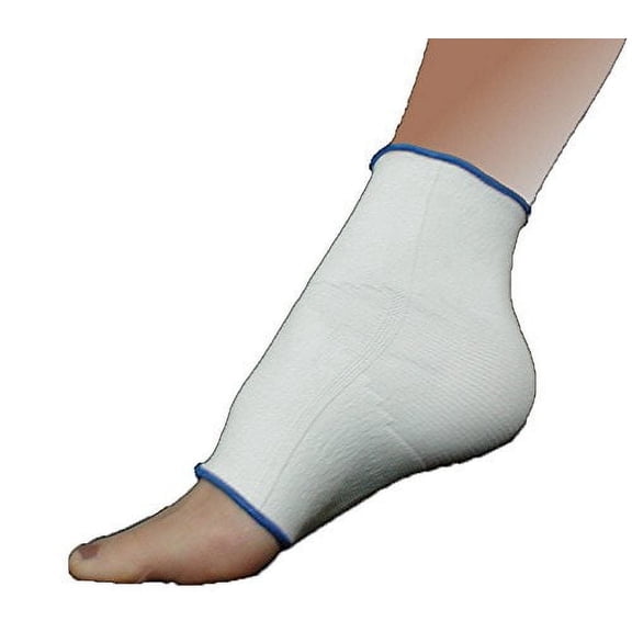 Alpha Medical Elastic Compression Support Ankle Foot Arch Brace with 4-Way Stretch - Enhanced Stability and Comfort for Active Support (Medium White w/ Blue Trim)