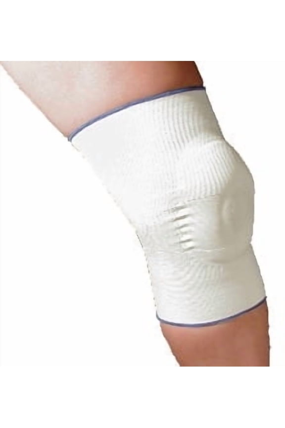 Elastic Knee Brace with Visco Patella Support – Sport Knee Brace – Active Knee Support – Knee Pain – Compression Knee Brace (X-Small White w/ Blue Trim)