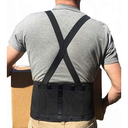 Alpha Medical Adjustable Lifting Back Brace with Suspenders for Men & Women – Industrial Lower Back Belt - Lumbar Protection from Construction, Moving, Warehouse Jobs, Heavy Lifting Safety (XX-Large)