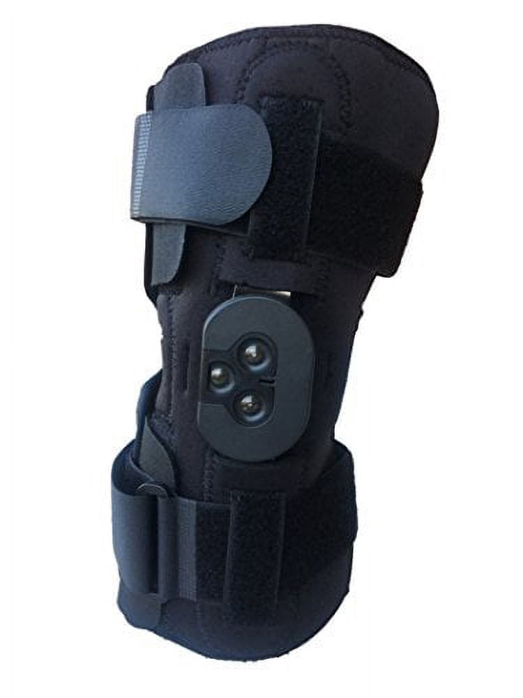 Alpha Medical Knee Brace Stabilizer & Compression Sleeve w/ Hinges & Straps for Knee Support, Injury Recovery & Prevention from Moderate to Major Injuries, for Men & Women L1832/L1833 Large