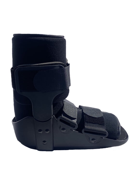 Mid Calf Cam Walker Fracture Boot Ankle Leg Support, Black, M