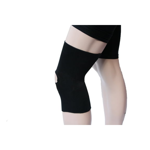 Alpha Medical Open Patella Elastic Support Knee Brace - Knee Stabilizer Support Knee Pain Relief Slip-on Knee Support (X-Small Black)