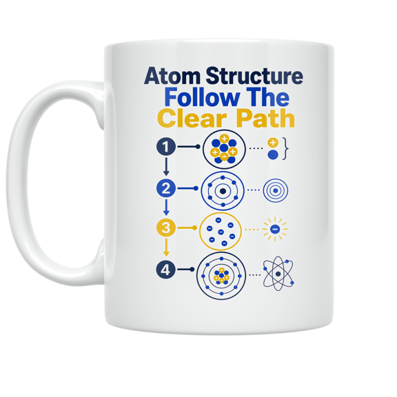 Alpha Merch Atom Structure Follow The Clear Path, 11 oz White Ceramic Mug