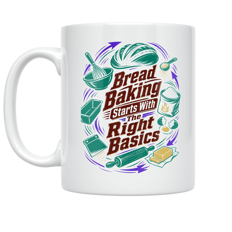 Alpha Merch Bread Baking Starts With The Right Basics, 11 oz White ...