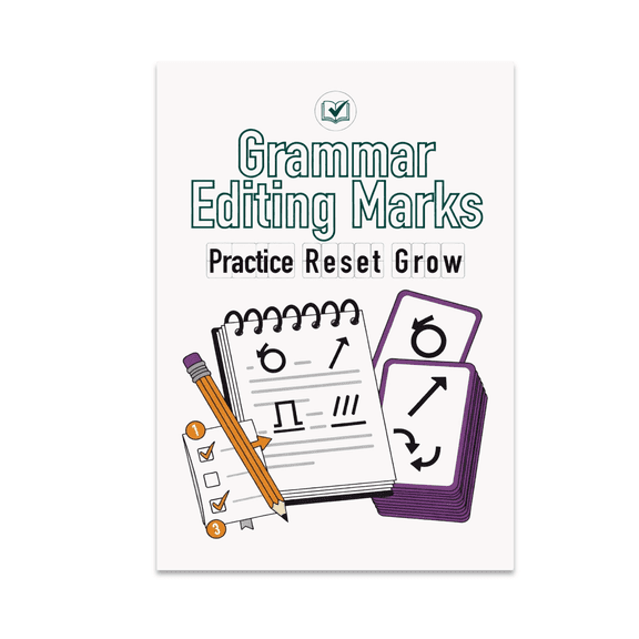 Alpha Merch Grammar Editing Marks Practice Check Reset Grow, 13 x 19 in Vertical Wall Art Poster
