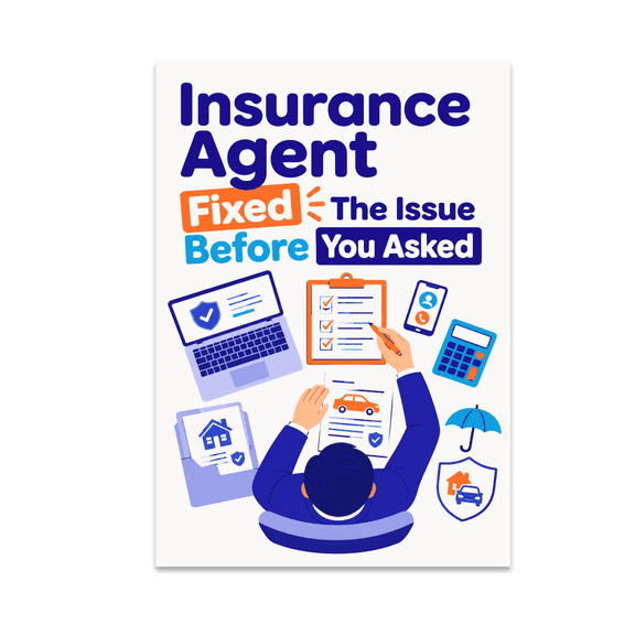 Alpha Merch Insurance Agent Fixed The Issue Before You Asked, 13 x 19 in Vertical Wall Art Poster