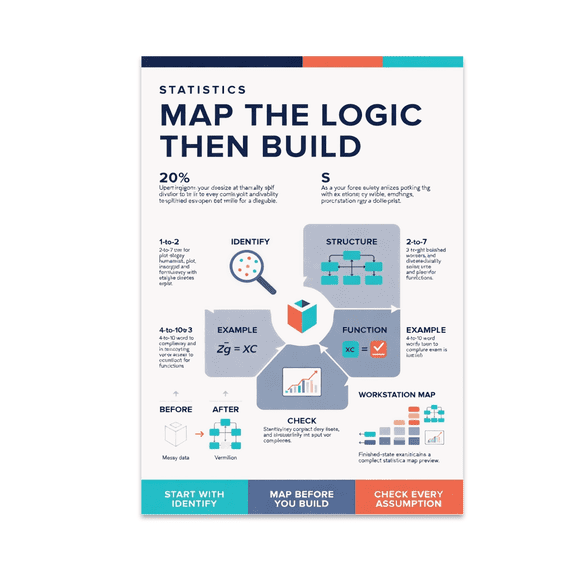 Alpha Merch Statistics Map The Logic Then Build, 13 x 19 in Vertical Wall Art Poster