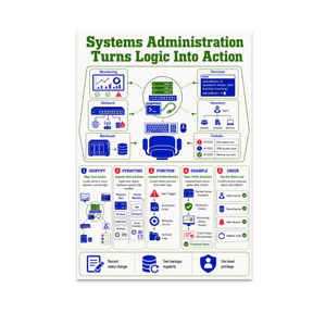 Alpha Merch Systems Administration Turns Logic Into Action, 13 x 19 in Vertical Wall Art Poster