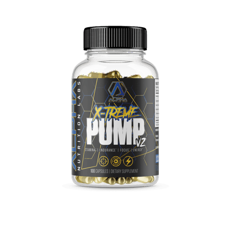 X-Treme Pump V2 by Alpha Nutrition Labs – Pre-Workout Pills for Energy, Focus & Pump