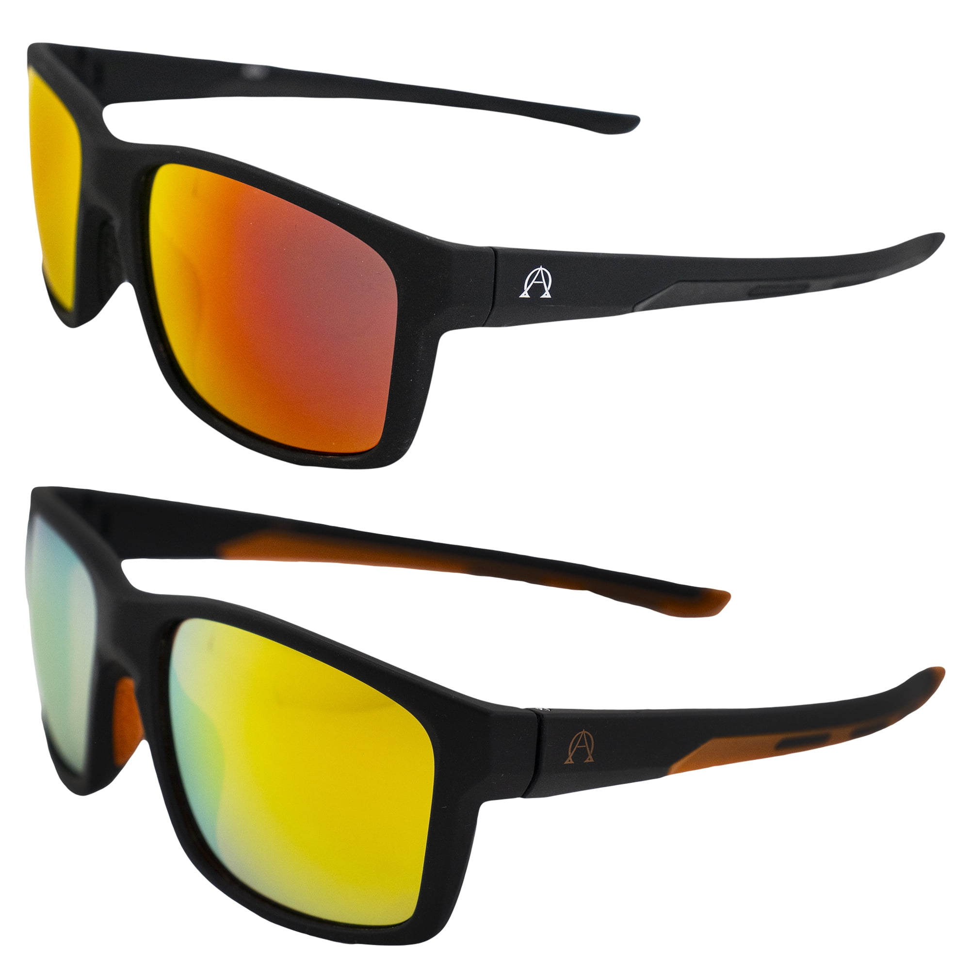 Alpha Omega 4 Motorcycle Sunglasses 2 Pair Black w Orange Red