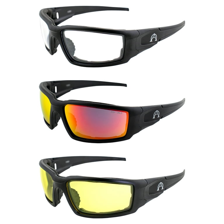 Alpha Omega 5 Motorcycle Sunglasses Foam Padded Riding Safety