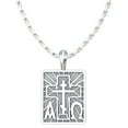 thumbnail image 1 of Alpha Omega & St Andrew Cross Sterling Silver Pendant - 18 Inch Chain, 1 of 2