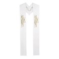 thumbnail image 1 of Alpha Omega Wheat Priest/Clergy Overlay Stole (White), 1 of 6