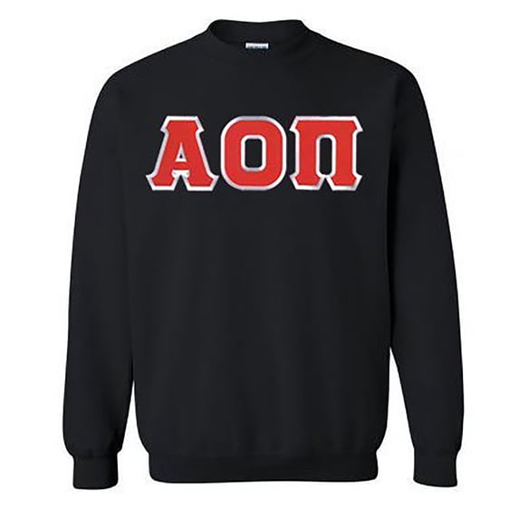 Alpha Omicron Pi Lettered Crewneck 4X-Large Black