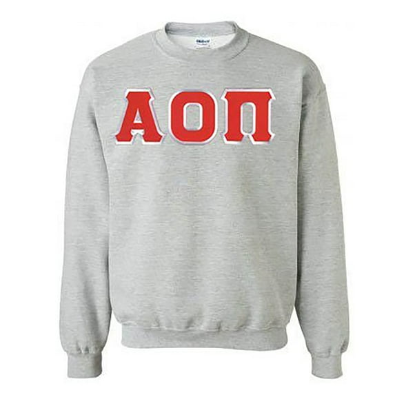 Alpha Omicron Pi Lettered Crewneck 4X-Large Sport Grey