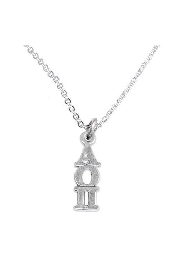 Alpha Omicron Pi - Licensed Sorority Jewelry Manufacturer, Hypoallergenic Safe Lavalier Necklace
