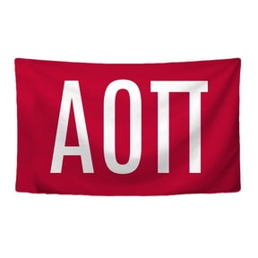 Alpha Omicron Pi Sorority Greek Letters Flag, Two-Color Design