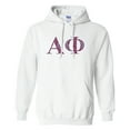 thumbnail image 1 of Alpha Phi Hooded Sweatshirt Greek Letters Design – White, 1 of 1