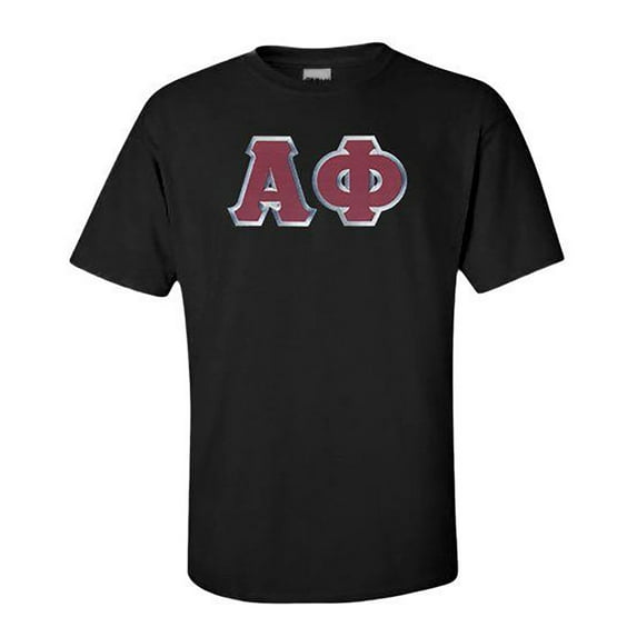Alpha Phi Lettered Tee 2X-Large Black
