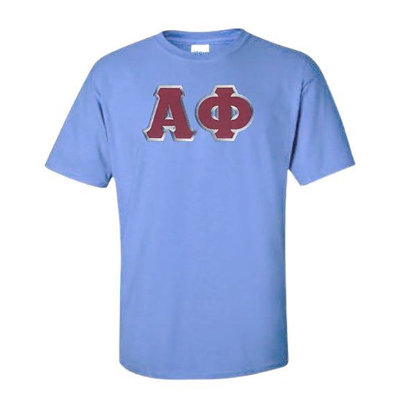 Alpha Phi Lettered Tee Large Light Blue