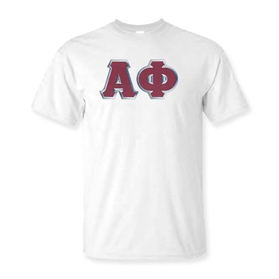 Alpha Phi Lettered Tee Large White