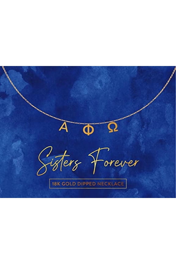 Necklace APO Name Necklace, 18K Gold Plated Sorority Gifts Necklace, Long-Lasting Alpha Phi Omega Gifts for Women by Sorority Shop