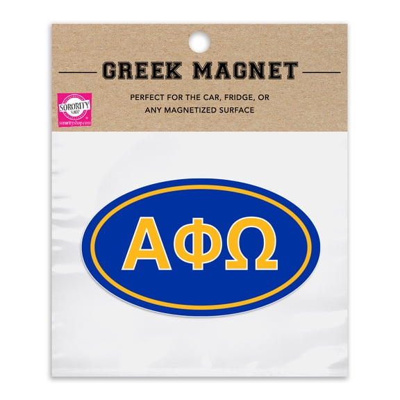 Alpha Phi Omega Oval Fraternity Car Magnet Set of 2 - Removable, No Residue, All-Weather Magnets for Fraternity Guys and Student Drivers