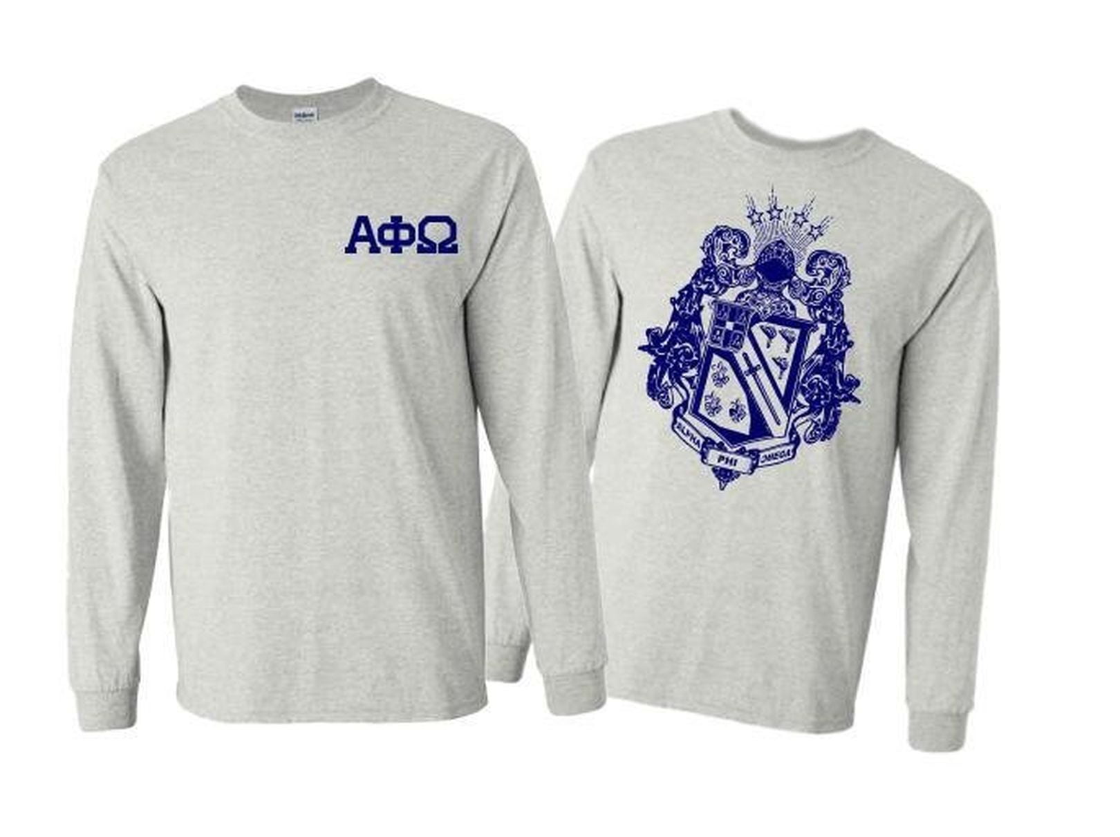 Alpha Phi Omega World Famous Crest Long Sleeve T-shirt Medium